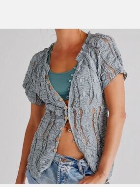 Free People Size XL Gorgeous Button Down Top